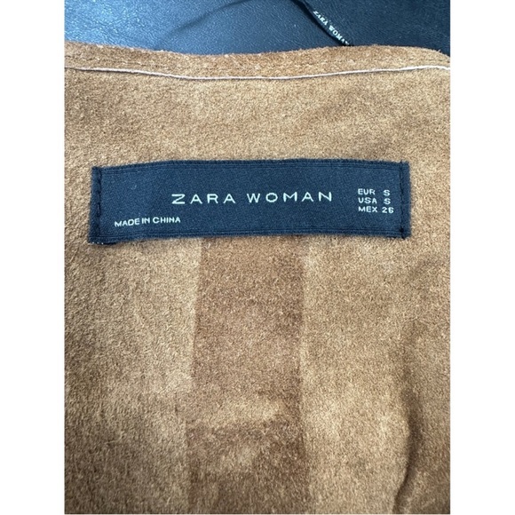 NWT tags Zara Brown Suede Lace-Up Vest size small. - Picture 5 of 6